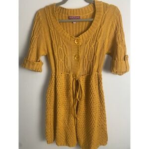 Derek‎ Heart Cable Knit Maternity Sweater Cardigan BOHO Business Casual Size L